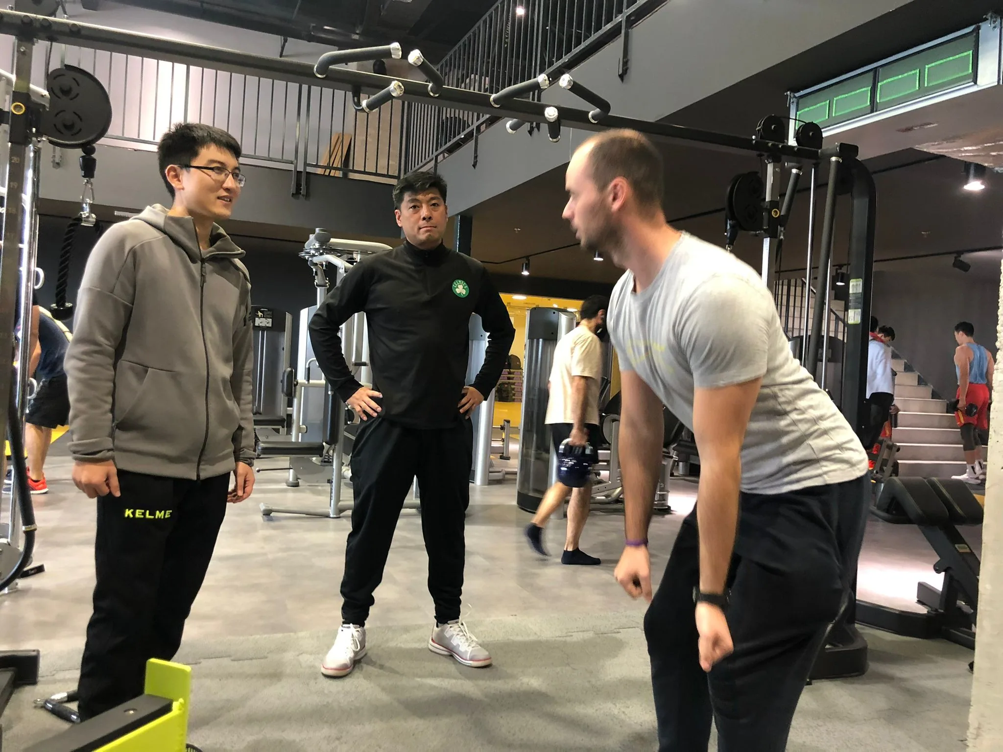 Basketball athletes during training