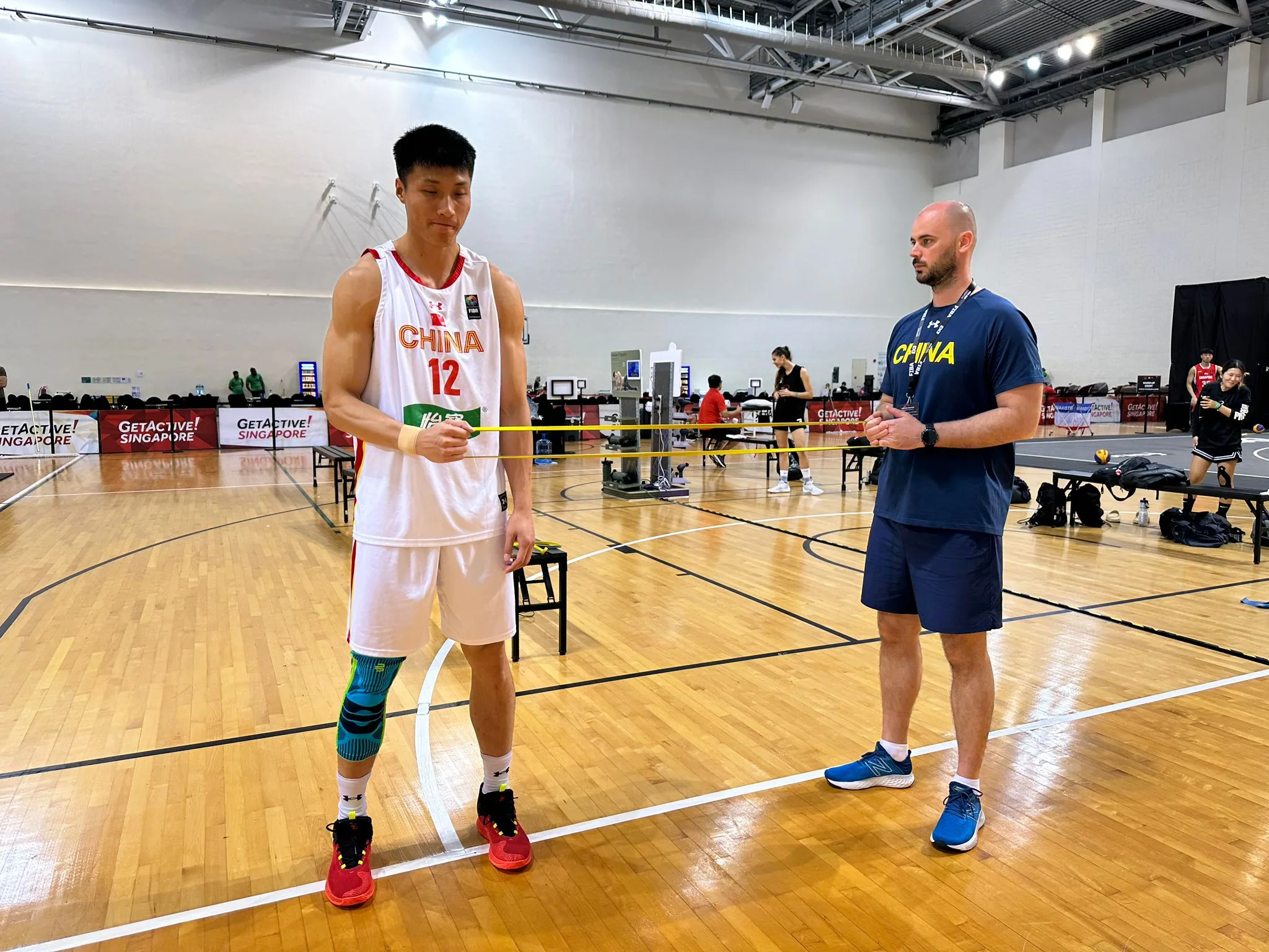 Basketball player court coaching