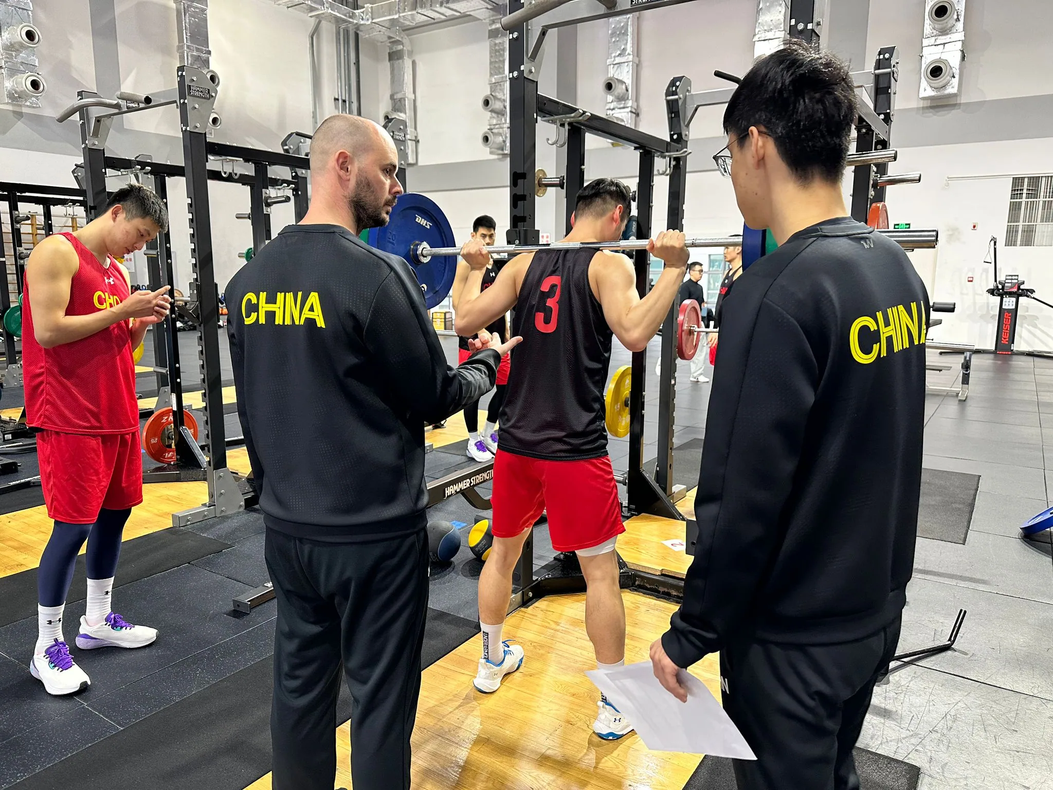 Basketball team training group